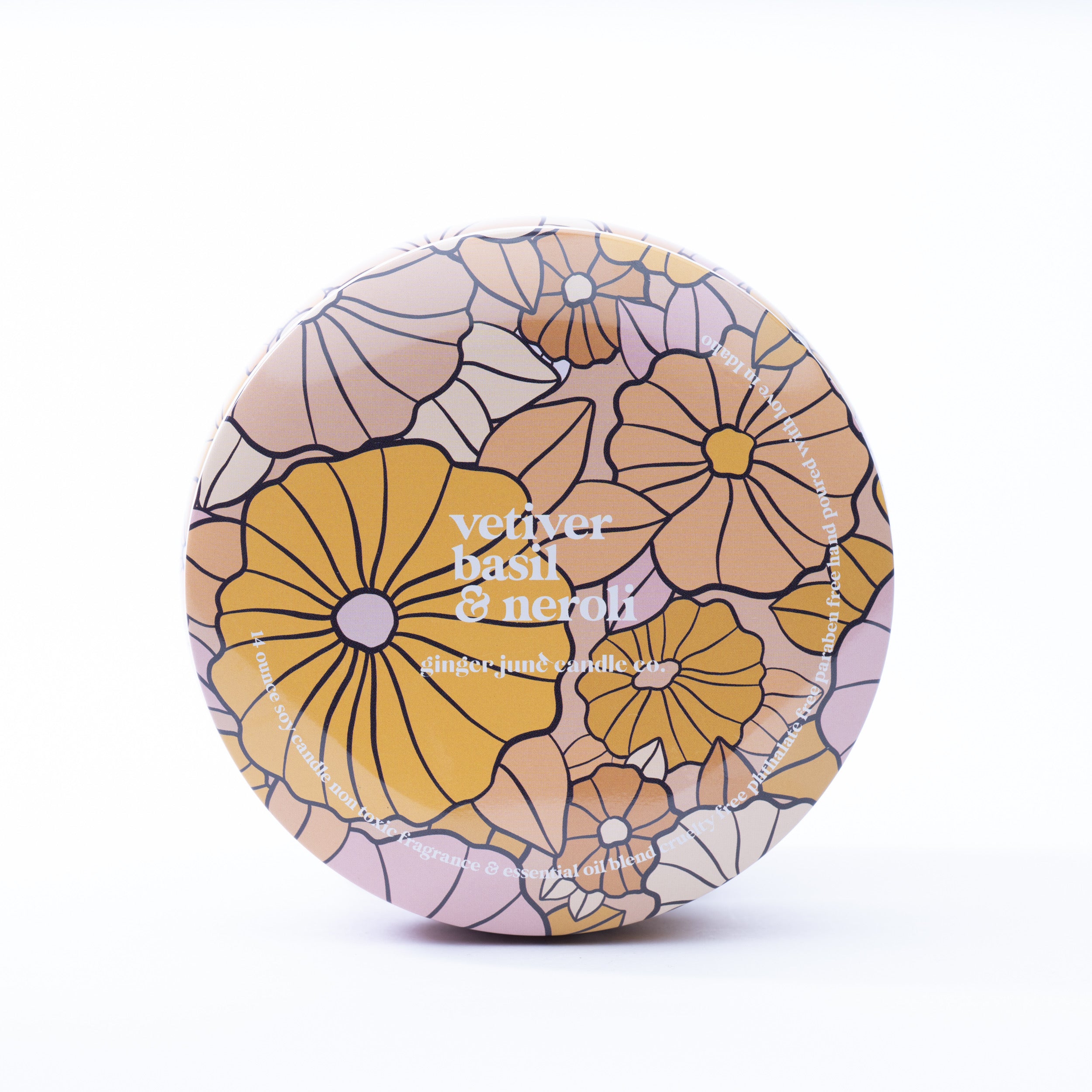 floral tin: vetiver + basil + neroli 14 oz candle – Ginger June