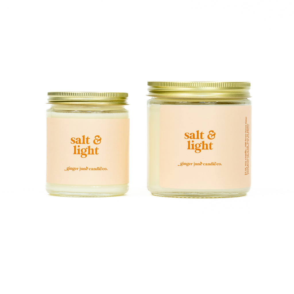 salt & light • soy candle • 2 sizes, 2 colors to choose from