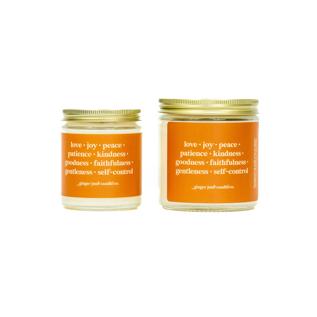 fruits of the spirit • soy candle • 2 sizes, 2 colors