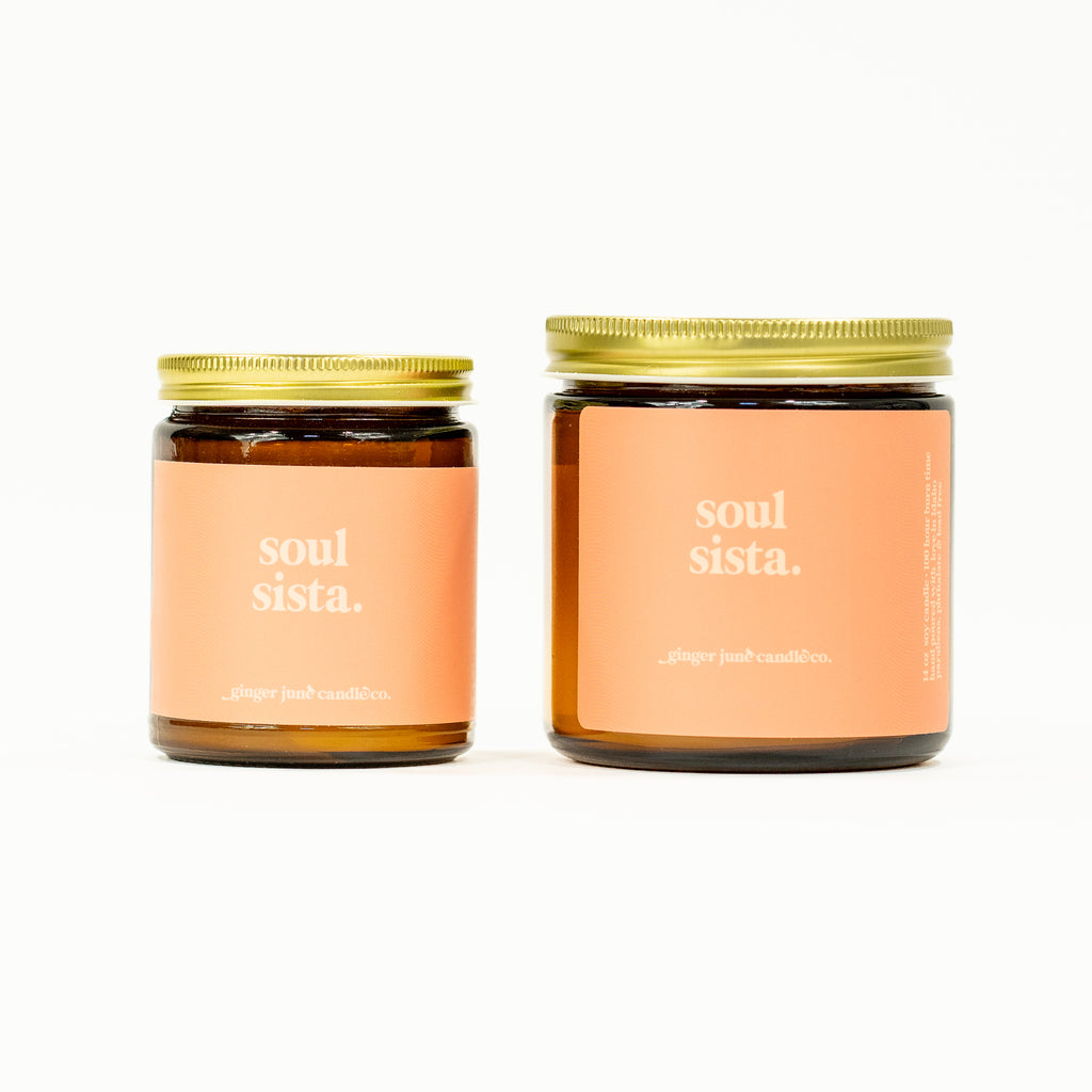 soul sista • soy candle •  2 sizes, 2 colors
