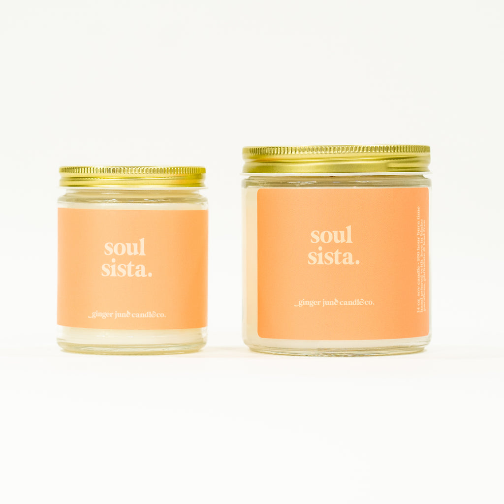 soul sista • soy candle •  2 sizes, 2 colors