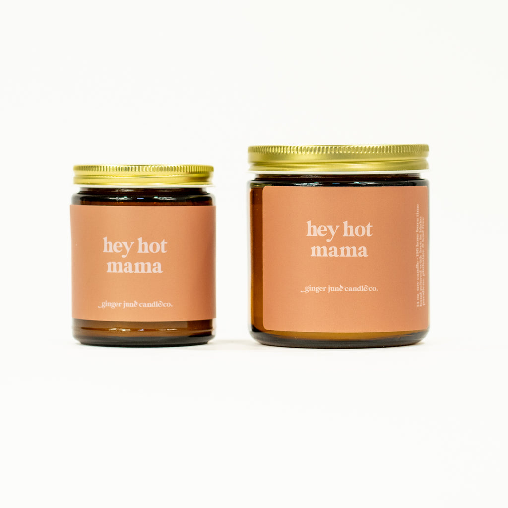 hey hot mama • soy candle • 2 sizes, 2 colors to choose from