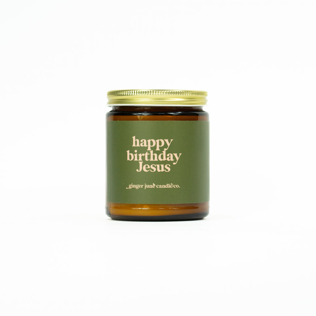 Happy Birthday Jesus • soy candle • 2 sizes, 2 colors to choose from