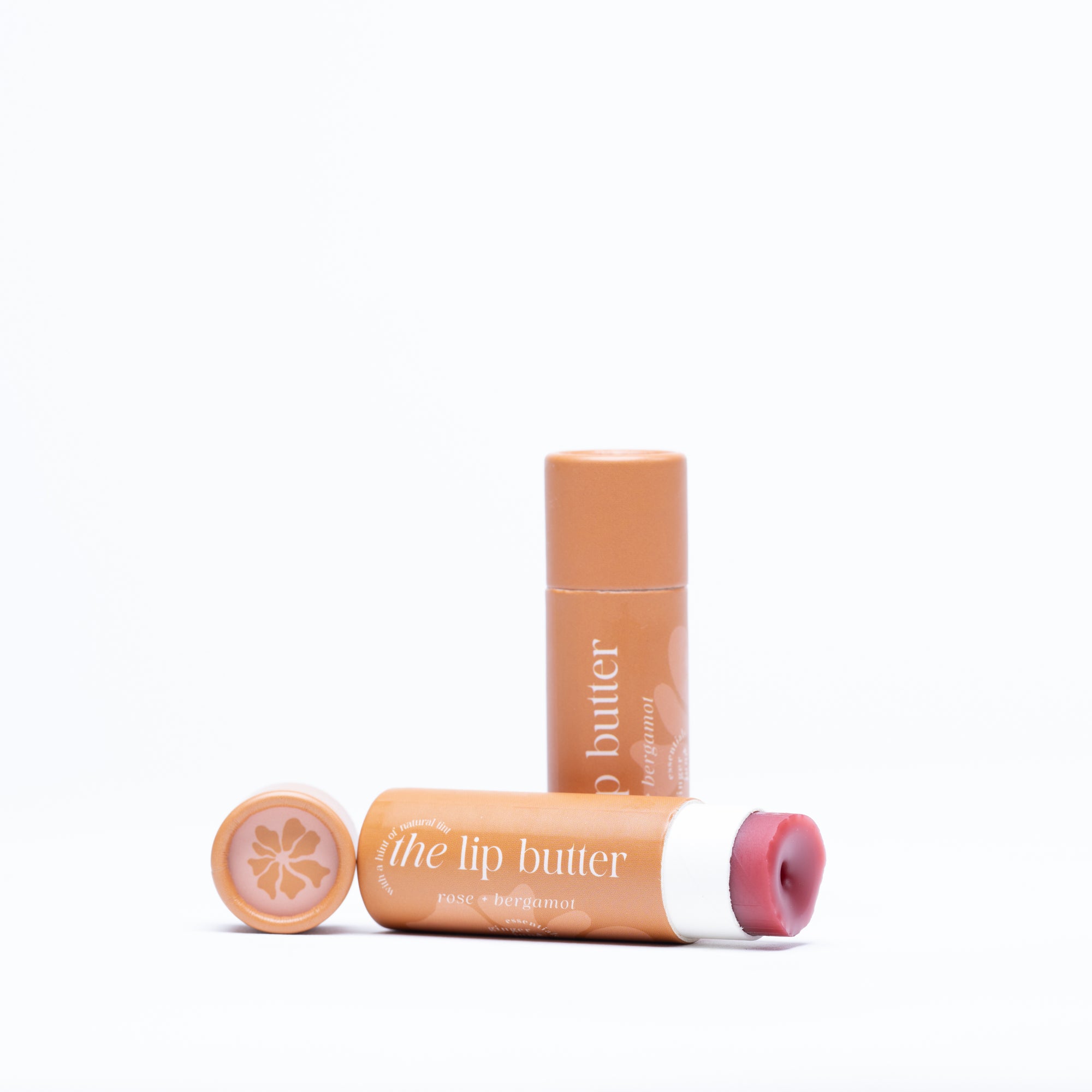 THE lip butter • rose bergamot • botanically tinted • moisture rich & glossy enhanced with olive squalane
