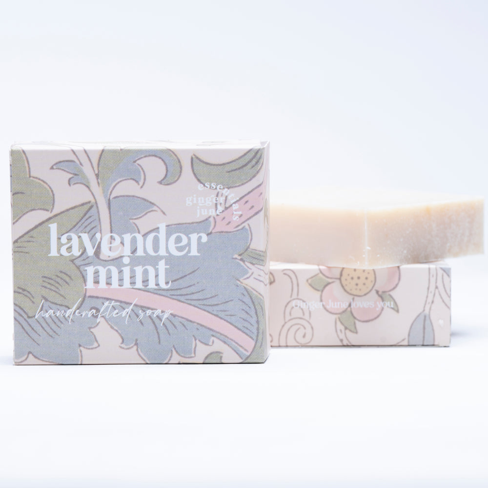 moisturizing soap • Lavender Mint • made with coconut oil, olive oil, babassu, honey & clay