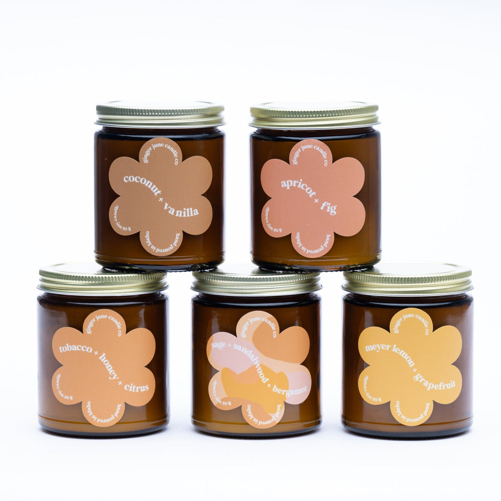 bergamot + amber • daisy collection • 9 oz soy candle