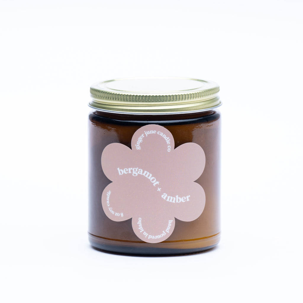 bergamot + amber • daisy collection • 9 oz soy candle