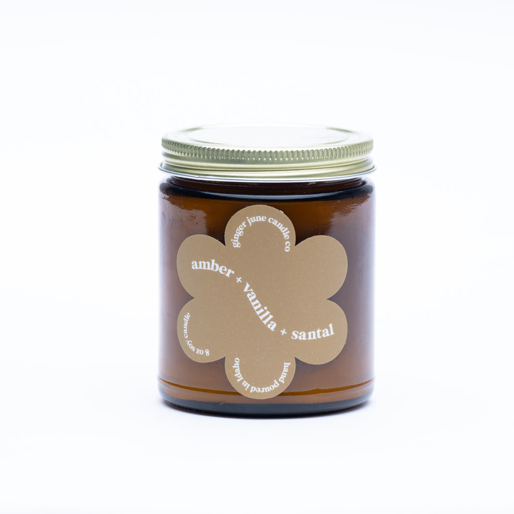 amber + vanilla + santal • daisy collection • 9 oz soy candle